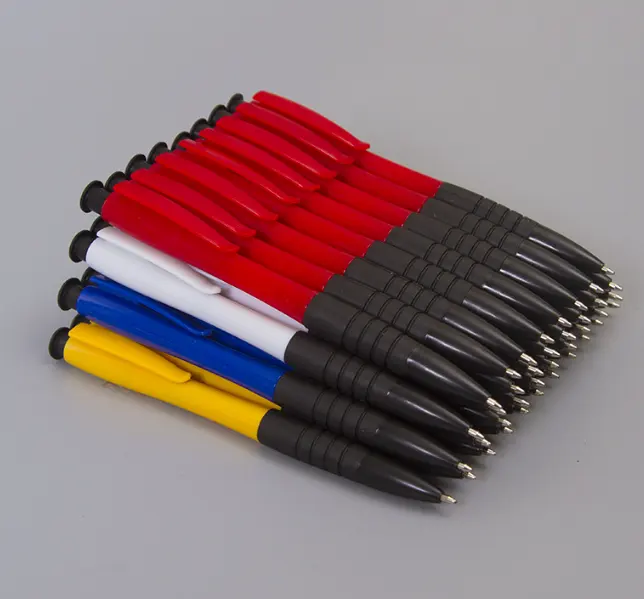 高品質ペンボールペンプラスチックカスタムデザインマルチカラープレミアム薄型ボールペン格安プロモーションギフトペン