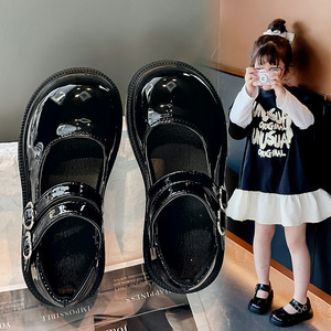 Zapatos de Vestir para Niñas 2025 - Zapatos de Cuero Negro Estilo Princesa a la Moda para Primavera y Otoño con Velcro para Niñas Medianas y Grandes - Product Image 6
