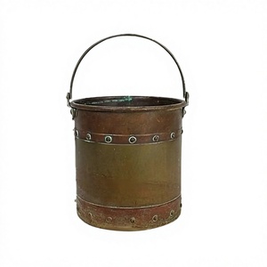 Seau à charbon en laiton au design unique, avec poignée, de qualité supérieure, robuste, pour le stockage du charbon de bois - Product Image 1