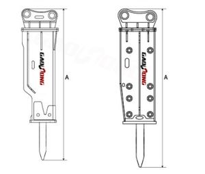 5-25 टन खुदाई के लिए हाइड्रोलिक ब्रेकर, उच्च प्रभाव बल के साथ भारी शुल्क हाइड्रोलिक रॉक ब्रेकर लगाव - Product Image 4