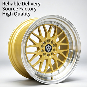 Jantes en alliage d'or luxueuses FLowtone Wheels BB <span class=keywords><strong>Sport</strong></span> 17 pouces 5x100/112 à profil profond pour Toyota VW Audi Subaru Benz - Product Image 1