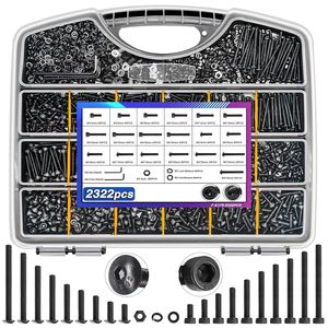 Screws Kit 2322pcs M2 M3 Hex Head Carbon Steel DIN 912 Grade A Level 12.9 With Nuts Washers For DIY Repair - Product Image 1