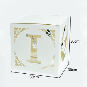 3 Pezzi Scatole Quadrate in Carta Bianca Traforata con Scritta Eid Mubarak Ramadan, Vendita Calda per Regali Eid al-Fitr - Product Image 3