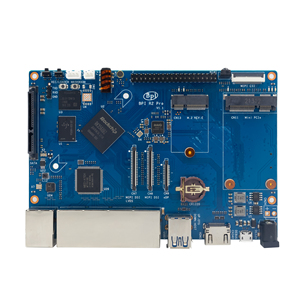 Chuối <span class=keywords><strong>Pi</strong></span> Bpi-r2 <span class=keywords><strong>Pro</strong></span> Và Kim Loại Trường Hợp Cung Cấp Điện Quad-Core Cánh Tay Cortex-a55 CPU 2G Lpddr4 Sdram Opensource Router Demo Hội Đồng Quản Trị - Product Image 1