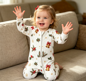 Commercio all'ingrosso: Tutina neonato/a con cerniera e campanellini per le feste, per bambine, con chiusura a zip, per la corredina. - Product Image 6
