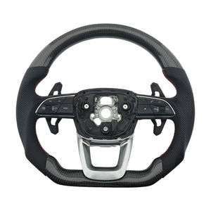 Volant de direction en cuir perforé en fibre de carbone de haute qualité pour Audi A3 A4 A5 A6L TT A7L A8 Q5 Q7 B9 - Product Image 1
