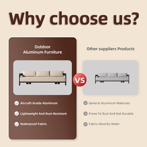 Canapé d'extérieur moderne Decoout 3 places, structure en alliage d'<span class=keywords><strong>aluminium</strong></span>, tissu écologique imperméable, mousse à séchage rapide, villas, toits, terrasses - Product Image 3