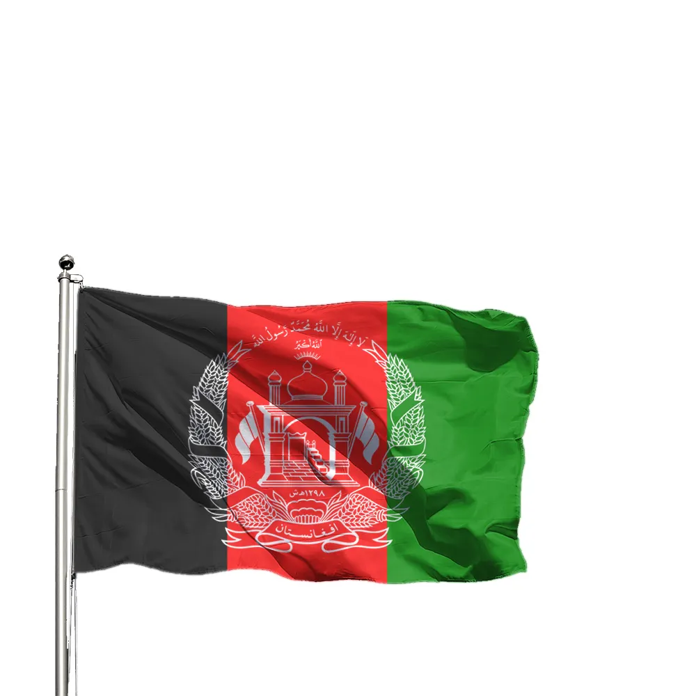 Digital Printing High Quality 100%Polyester 3x5ft National Afghanistan Country Afghan Afghani Kabul Flag