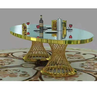 Ensemble de tables de salle à manger modernes en acier inoxydable 2025 – Tables rondes et ovales pour banquets, mariages, hôtels et écoles, à vendre