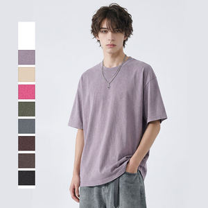 T-shirt pour homme personnalisé par le fabricant, délavé à l'acide, 230g, impression sérigraphique DTG, 100% coton, coupe ample, style vintage - Product Image 1