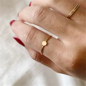 14K Gold Filled Disc Rings Gold Jewelry Knuckle Ring Mujer Boho Bague Femme Women Rings