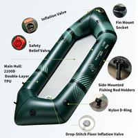 Bateau gonflable ultraléger en TPU rigide, pliable et portable pour la pêche, le camping, les aventures en rivière et en lac
