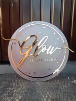 Enseigne LED de Salon en Acrylique Haute Qualité, Panneau Mural Lumineux Personnalisé, Lettres de Logo 3D Personnalisées, Plaque Circulaire, Enseigne Commerciale