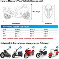 Housse de moto durable et imperméable 420D robuste avec protection UV Housse de scooter d'extérieur de grande taille