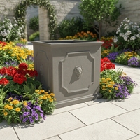 Grands pots à fleurs carrés en fibres d'argile écologiques et durables pour l'extérieur/l'intérieur avec trou de drainage pour plantes