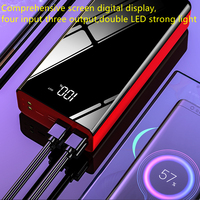 Cargador de teléfono móvil de alta capacidad, cuatro puertos USB, interfaz de tres entradas, batería externa de 40000mah