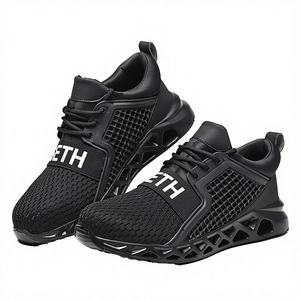 รองเท้าเซฟตี้ป้องกันการกระแทก หัวเหล็ก สำหรับงานอุตสาหกรรม 男女 ใช้ได้ พื้น PVC น้ำหนักเบา เหมาะสำหรับเดินป่าและงานอุตสาหกรรม - Product Image 3