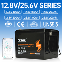 Batterie LiFePO4 à décharge profonde 12,8 V 100 Ah, remplacement de batterie au plomb-acide, avec BMS intégré, étanche IP67, 4000 cycles pour camping-car