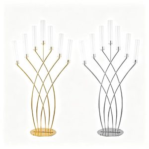 Golden Silver Candlestick for <b>Weddings</b> Table Centerpieces Decoration <b>Candle</b> Holder Iron Candelabras Candlestick - Product Image 1