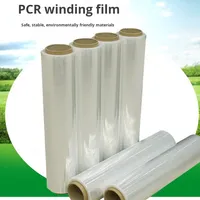 GRS Certifié de Qualité Alimentaire PCR Plastique Transparent LLDPE PE Film Étirable 50CM Emballage de Palette 5 KG Surface Brillante Rouleau Jumbo