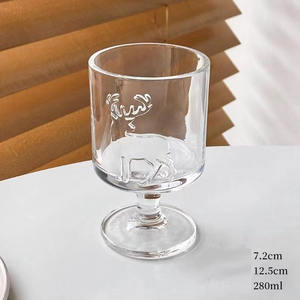 Bicchiere da <span class=keywords><strong>calice</strong></span> con piedini in vetro di design cervo <span class=keywords><strong>e</strong></span> bicchiere da vino a righe - Product Image 4