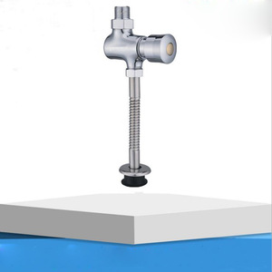 Robinet de chasse d'eau pour urinoir apparent, corps en cuivre, à commande manuelle, montage mural, économie d'eau, design industriel - Product Image 1