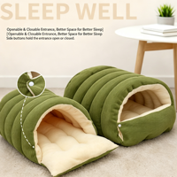 Lit pour chat d'intérieur, nid apaisant rond en forme de beignet, lit en peluche lavable pour chaton, lit confortable anti-anxiété pour petits chiens
