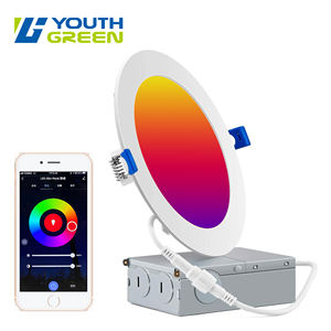 Smart WIFI 6 pulgadas <span class=keywords><strong>LED</strong></span> Luz de techo APP & Control de voz RGBW <span class=keywords><strong>LED</strong></span> Luz empotrada Alexa/Googla Home Panel de luz delgada - Product Image 1