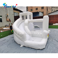 Château gonflable commercial en PVC pour tout-petits, mini château gonflable blanc pour mariage avec piscine à balles et toboggan pour location