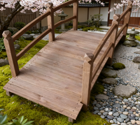 Pont de jardin classique en bois de 1,5 m avec garde-corps de sécurité, passerelle décorative pour bassin, aménagement paysager, cour arrière, ruisseau, ferme