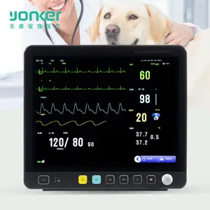 15.1 inch touch screen multiparameter veterinary monitor for pet dog cat dual channel Anti - defibrillation vet monitor