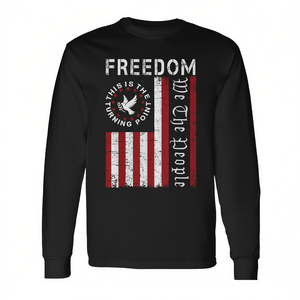 Camiseta de manga larga con bandera de Estados Unidos, American Freedom, este es el punto de inflexión - Product Image 2