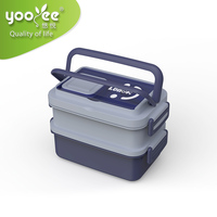 Boîte à lunch bento en acier inoxydable à 3 compartiments pour enfants et adultes avec pot, ensemble de boîtes à lunch pour l'école, compatible lave-vaisselle