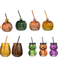Mug en verre borosilicate personnalisé pour Halloween, motif fantôme, lavande, design effrayant, sans BPA, cadeau personnalisé pour fête