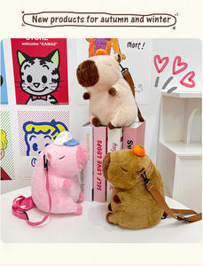 Популярные рюкзаки Capybara, плюшевые игрушки, милые мягкие детские креативные плюшевые сумки Capybara - Product Image 5