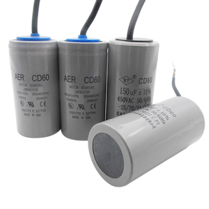 Brave-Condensateur Cd60 Condensateur De Fonctionnement Cd60 Avec Fil Conducteur 250 V Ac 150 Uf