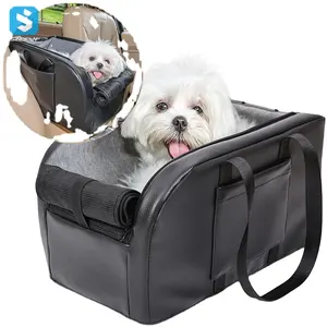 Comfortable Safety Removable Washable Small Animal Car Armrest Center Console Dog Kennel Pet Booster Seat for Cars Trucks SUV