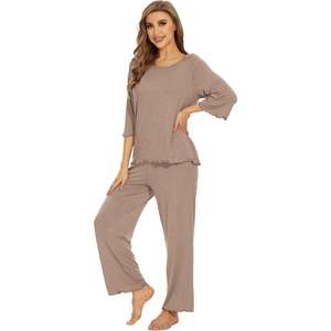 Ensemble de pyjamas légers pour femmes, haut à manches courtes et pantalon capri doux, vêtements de nuit et de détente, tailles S-XXL - Product Image 3