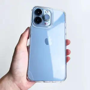 For iPhone 15 Pro Crystal TPU PC Acrylic Phone Case, Anti-Shock PC Gel Bumper 2 In 1 Phone Cover For iPhone 15