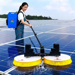 Outils de nettoyage de panneaux solaires de haute qualité, durables et écologiques, brosses de nettoyage en nylon à double tête et long manche en alliage d'aluminium - Product Image 5