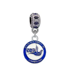 Bán Buôn Hy Lạp Thư Trang Sức Phụ Kiện Men ZETA PHI BETA Charms Mặt Dây Chuyền Sorority Dove Jewelry Finding