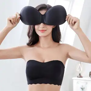 Sujetadores de talla grande sin tirantes para mujer, ropa interior de Color sólido, sujetador Invisible autoadhesivo, sujetador de realce caliente 2023, sujetador Bralette de realce, sujetador de talla grande,