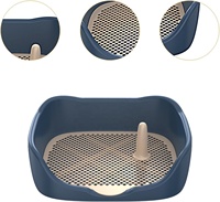 Bac à litière pour chien avec grilles en maille pour l'apprentissage de la propreté des chiots, utilisation en intérieur, garde les pattes et les sols propres, bleu, grand format