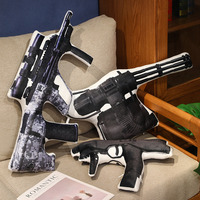 Vente en gros de jouets en peluche personnalisés, jouets en peluche doux, jouets en peluche en forme de pistolet pour garçons, enfants, coussin en forme de pistolet de simulation