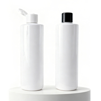 Bouteilles en plastique PET cylindriques blanches de 300 ml (10 oz) avec bouchon à clapet, rechargeables, pour shampoing, lotion, crème pour le visage, crème pour le corps, sérum pour le soin de la peau