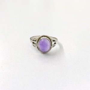 แหวนพลอยอเมทิสต์ เงินแท้ 925 แหวนพลอยปรับขนาดได้ งานแฮนด์เมด คอลเลคชั่นแหวนสวยๆ เครื่องประดับเงิน ราคาขายส่ง - Product Image 3