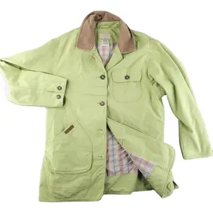 Jaacket da donna e da uomo medio verde Chore fienile soprabito lavoro Retro flanella foderato