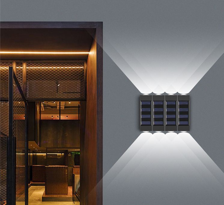 Современная светодиодная лампа на солнечной батарее, уличный светильник для сада, прихожей, коридора, дорожек, двора, шагов, забора, 6 светодиодов, может быть собран