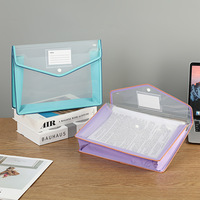 Caja Archivadora de PP para Oficina y Estudiantes, Estuche de Almacenamiento Impermeable con Botón, Clasificador de Papel, Archivador FC, Cartera de Plástico Expandible