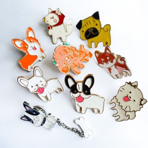 Broche de fabricante de esmalte suave de animales de Anime, broche de diseño de perro, Pin Kpop - Product Image 3